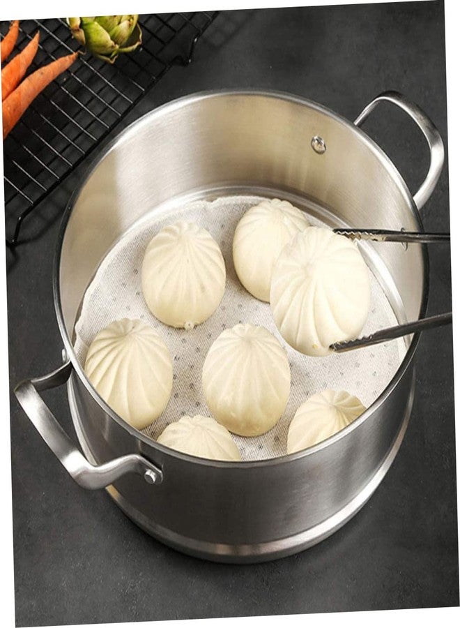 TOPPERFUN 20Pcs Round Kitchen Steamer Cloths Non Stick Steamer Mats for Cooking Gauze Pads for Steaming Vegetables Dim Sum and Fruits Easy to Use for Home - Image 4